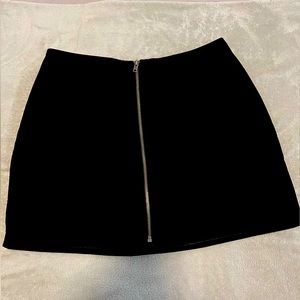 Black mini zipper skirt